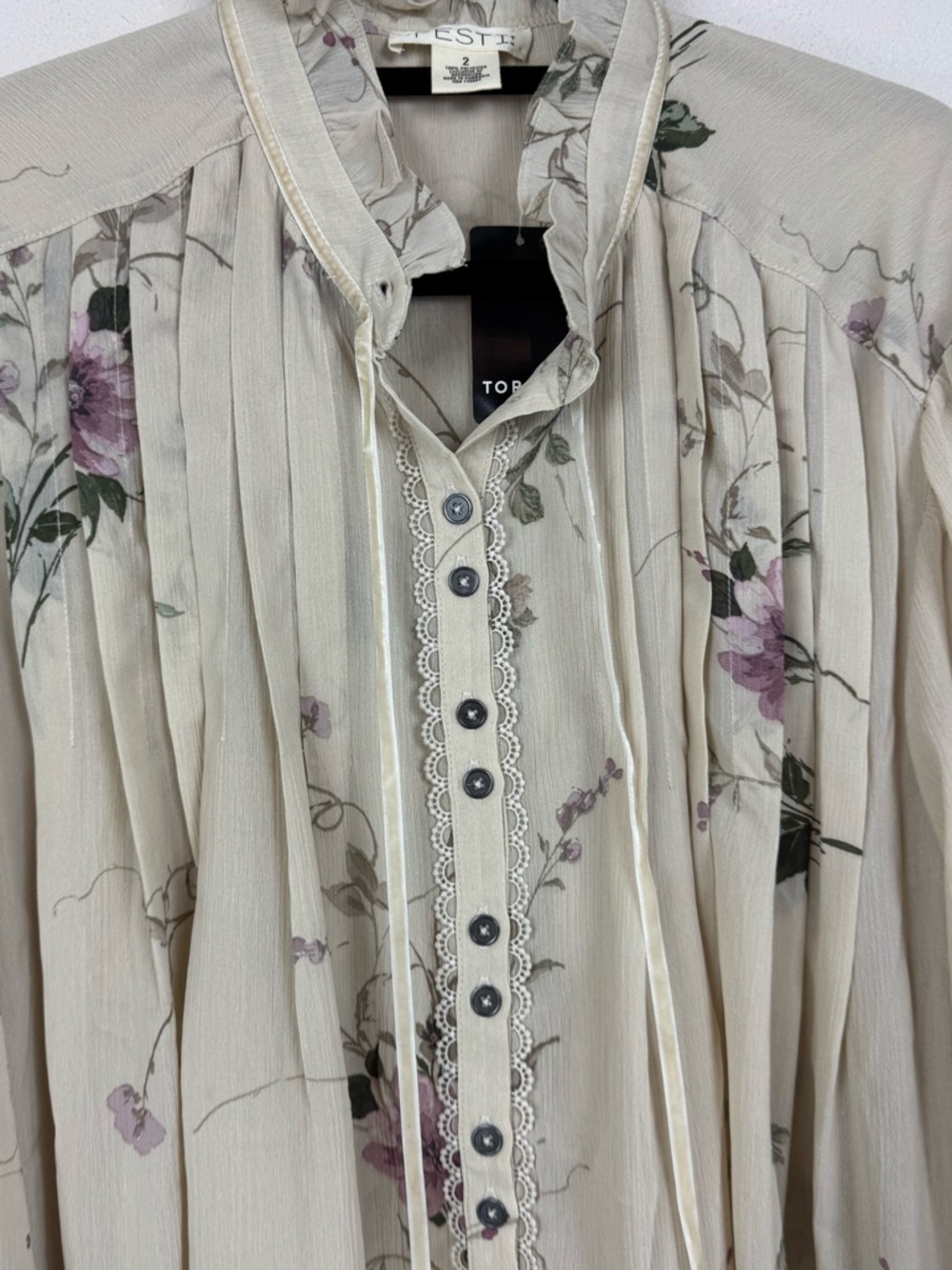 NWT Torrid X Festi Pleated Ruffle Neck boho Blouse sz 2X - Picture 5 of 9